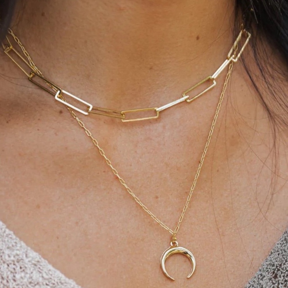 Crescent Moon Charm Necklace